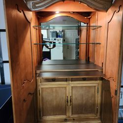 Beautiful Armoire Bar Cabinet With Lighting In Great Condition 