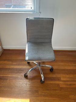 Gray Fabric Office Chair with Chrome Base