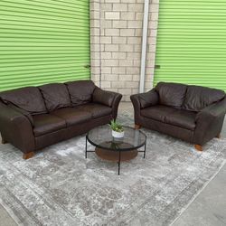 *Free Delivery* Ashley Furniture Leather Couch Sofa Loveseat Set