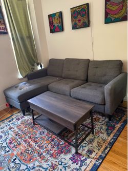 L-Shaped Couch with Detachable Chaise (check photos!) - $30 and Buyer Must Carry Out!