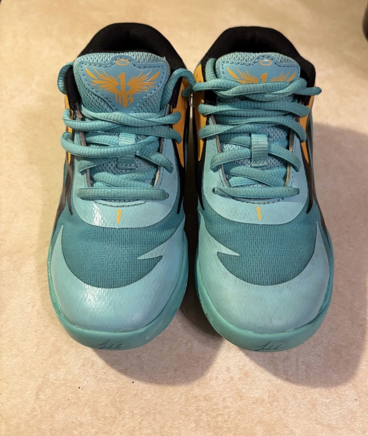 Puma LaMelo Ball MB.02 Aqua Black Basketball Sneaker Shoes Sz 12c