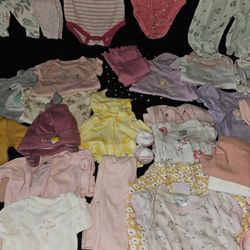 Baby Girl Clothes Size New Born To 6 Months.