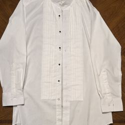 White Button Down Tuxedo Shirt