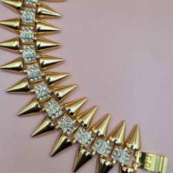 Bracelet Gold-plated 18k With Stones 8"inches 