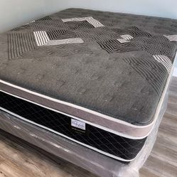 Full Size Oasis Thermal Comfort Europillow Top Mattress And Boxspring 