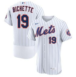 New! Men's New York Mets #19 Bichette White Home Custom Jersey