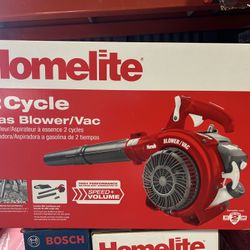 Homelite Gas Handheld Blower Vacuum 150-MPH 400-CFM 26cc Anti-Vibration Handle 