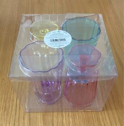 Set of 4 Colorful Plastic Goblets