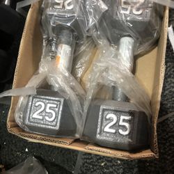 Dumbbells Pair Of 25lbs New In Box