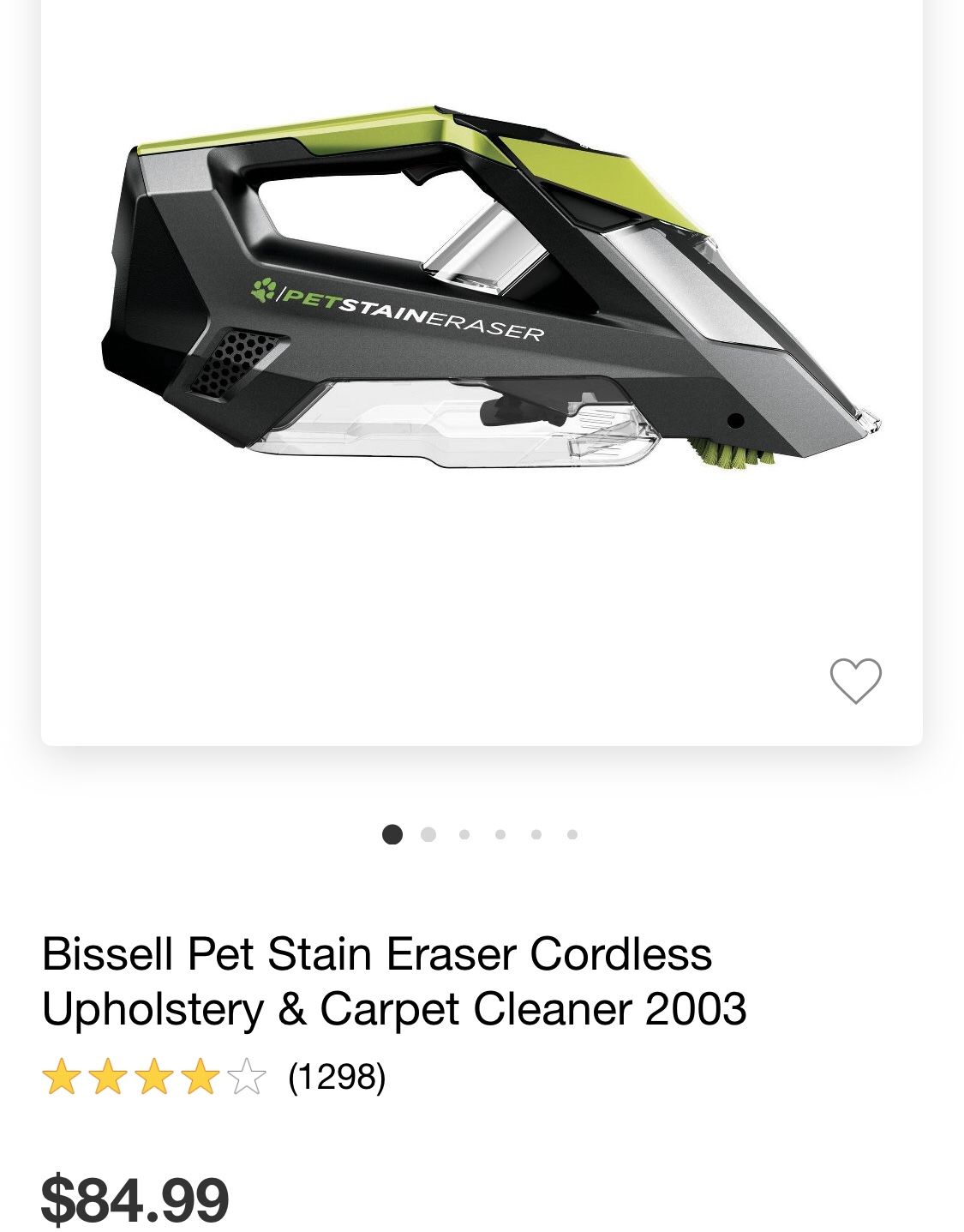 Bissell Carpet Upholstery Pet Stain cleaner