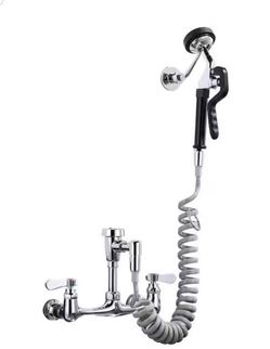 8 in. Double Handle Wall Mounted Pet Grooming Faucet in Chrome