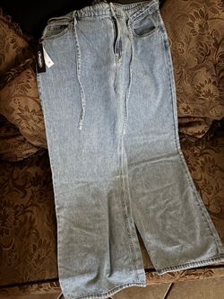 New wide leg buffalo women’s belted jeans
