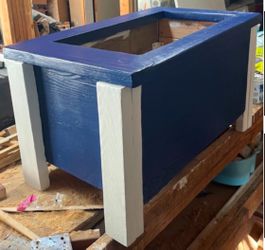 Custom Dark Blue Planter Box