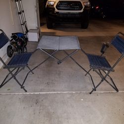 Travel Patio Bistro Lawn Chair Table Combo Portable Camper Set Tailgate Barbecue Furniture