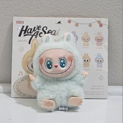 Labubu have a seat Vinyl Face Ququ keychain toy plush doll Green gift 15cm