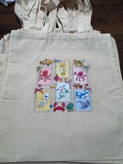 Ocean stamps tote bag