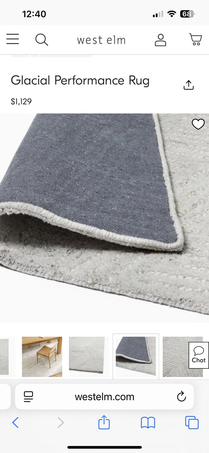 West Elm Glacial Rug Navy 9x12