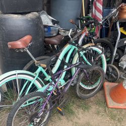 One Electric Bike, One Girls Cruiser, One Triple Triangle Kids, Bike And Much Other Parts Bike