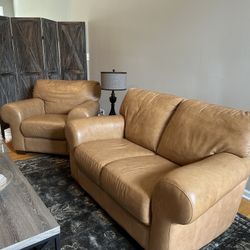 Three Piece Living Room Set Full Leather