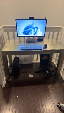 West elm silver desk
