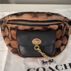 Coach X Jennifer Lopez Chain Belt Bag In Signature Shearling