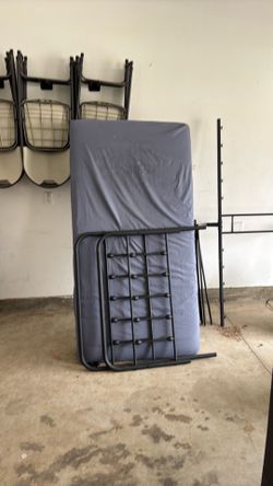 Twin bed frame and mattress