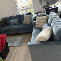 2 Sofas Bradley Denim 81in And 57in