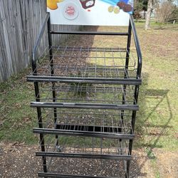 Hostess Commercial Retail Display Rack – Rolling Metal Shelving