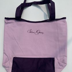 Selena Gomez Canvas Bag Purple Floral Interior