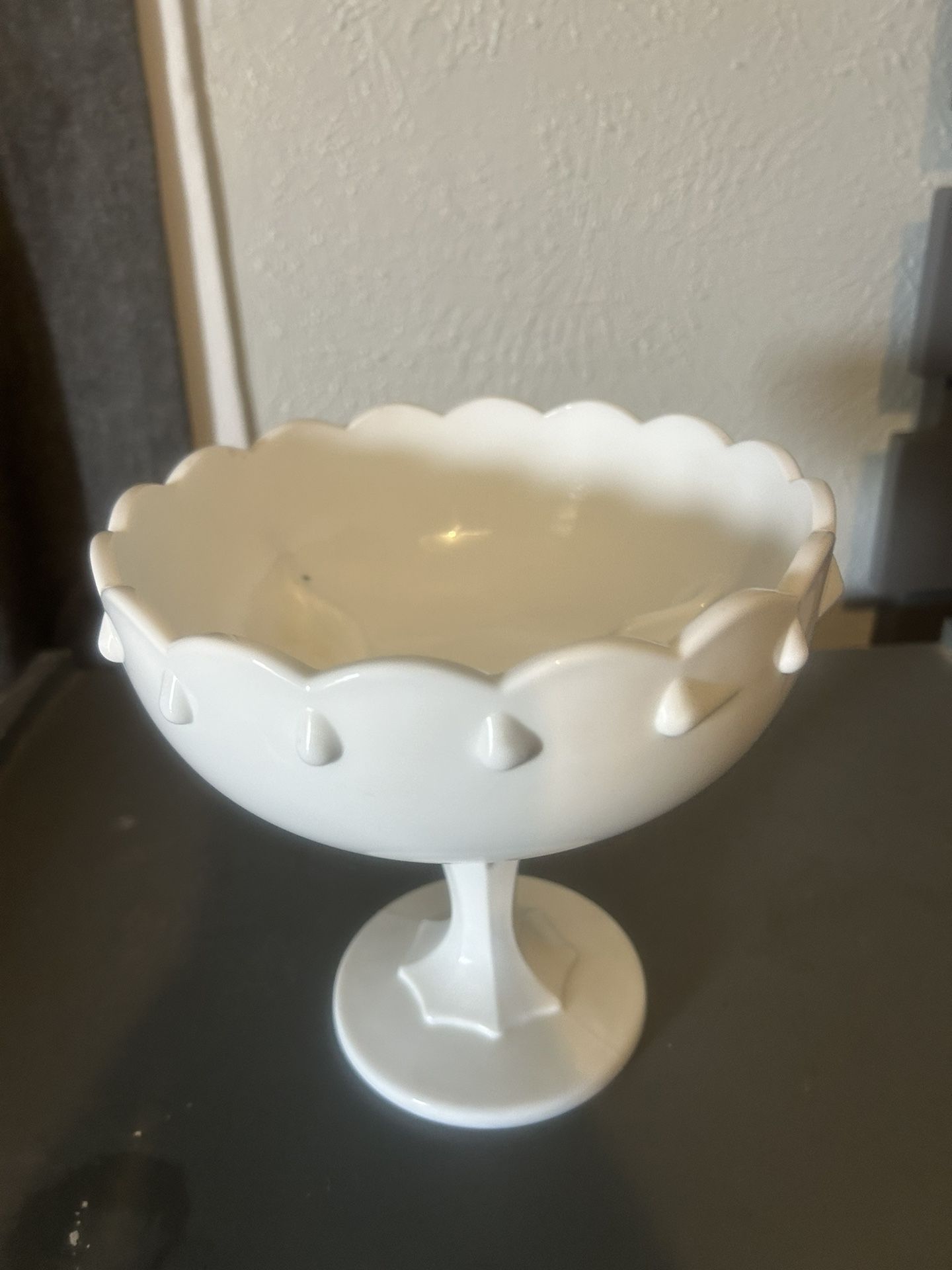 Milk Glass Tear Drop Pedestal