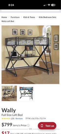 Loft bed with desk