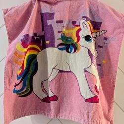 Two Terry Cloth Kids Hooded Beach Towels 