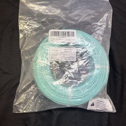100 Meter 10Gb OM3 Multimode Duplex Fiber Optic Cable (50/125) - LC to LC - Aqua 