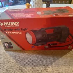 Husky Air Inflator With Light 12 Volts Brand New Never Used