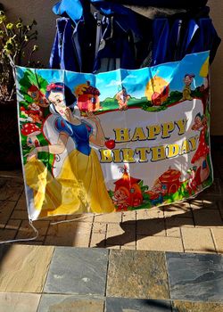 Snow white birthday party banner