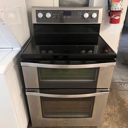 Whirlpool Stainless Steel Doble Oven Stove Used 