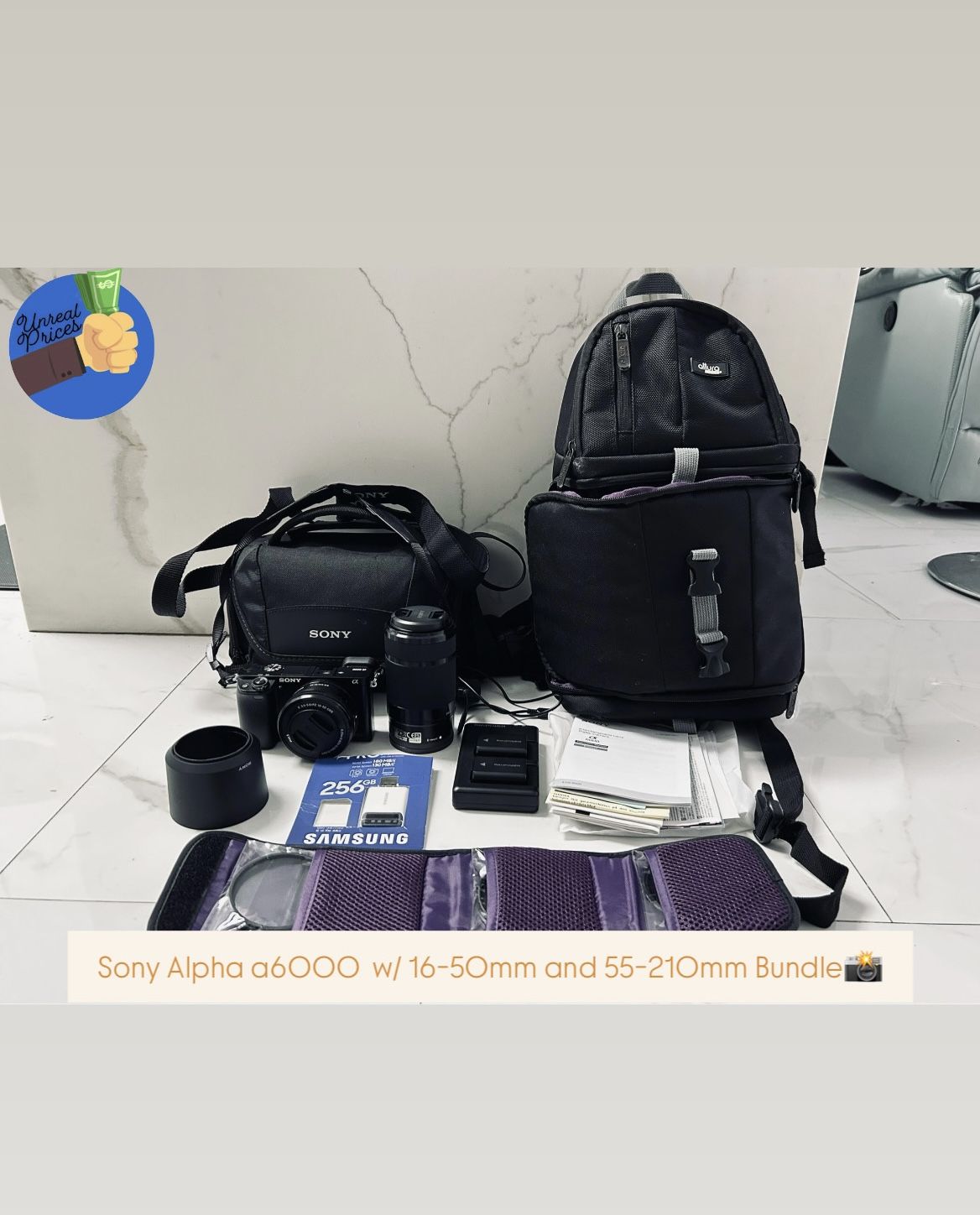 Sony Alpha a6000 Mirrorless Digital Camera w/ 16-50mm and 55-210mm Bundle📸