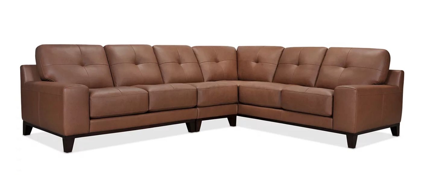 Caramel Genuine leather Sectional. Great Condition.