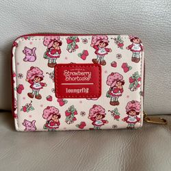 Loungefly Strawberry Shortcake Pink and Red Zip Card Wallet