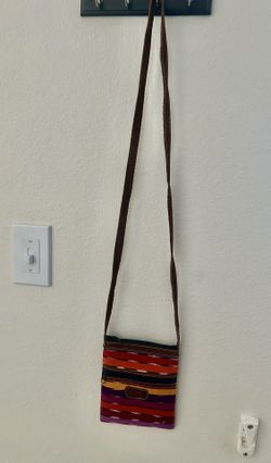 Crossbody Purse With Leather Strap/ 8 Inches Tall X 6 Inches Wide 