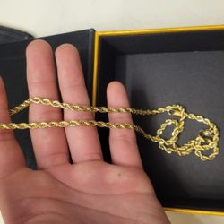 24" 18k Gold Plated 4mm Rope Chain