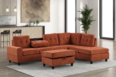 Sectional sofa plus ottoman
