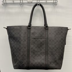 COACH TREKKER TOTE IN SIGNATURE CANVAS BLACK COPPER FINISH - STYLE # F79204