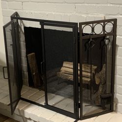 Fireplace Screen With Tools