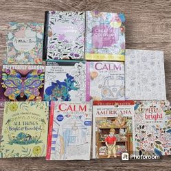 11 Adult Coloring Books - Assorted Variety