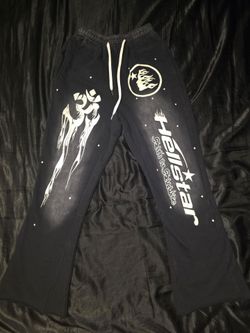 Hellstar "Racer" Flare Sweatpants, Black, Size S