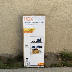 NEW HDX 4-Tier Steel Wire Garage Storage Shelving Unit