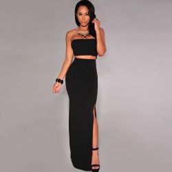 The Side Slit Black Maxi Skirt