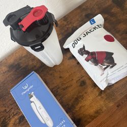 NEW Nail Polisher, NEW dog jacket and Food Bottle