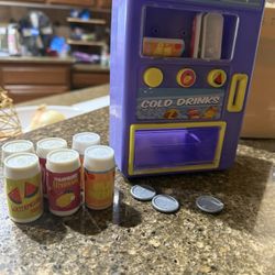 Complete Teeny Tinies Set: Vending Machine, Sodas, & Coins!